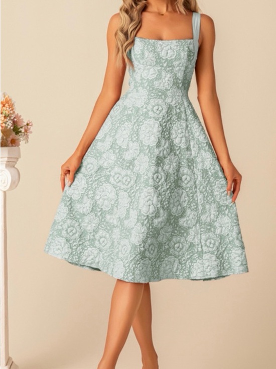 JJs House Dresses & Skirts - JJs House Mint Green Floral Midi Dress